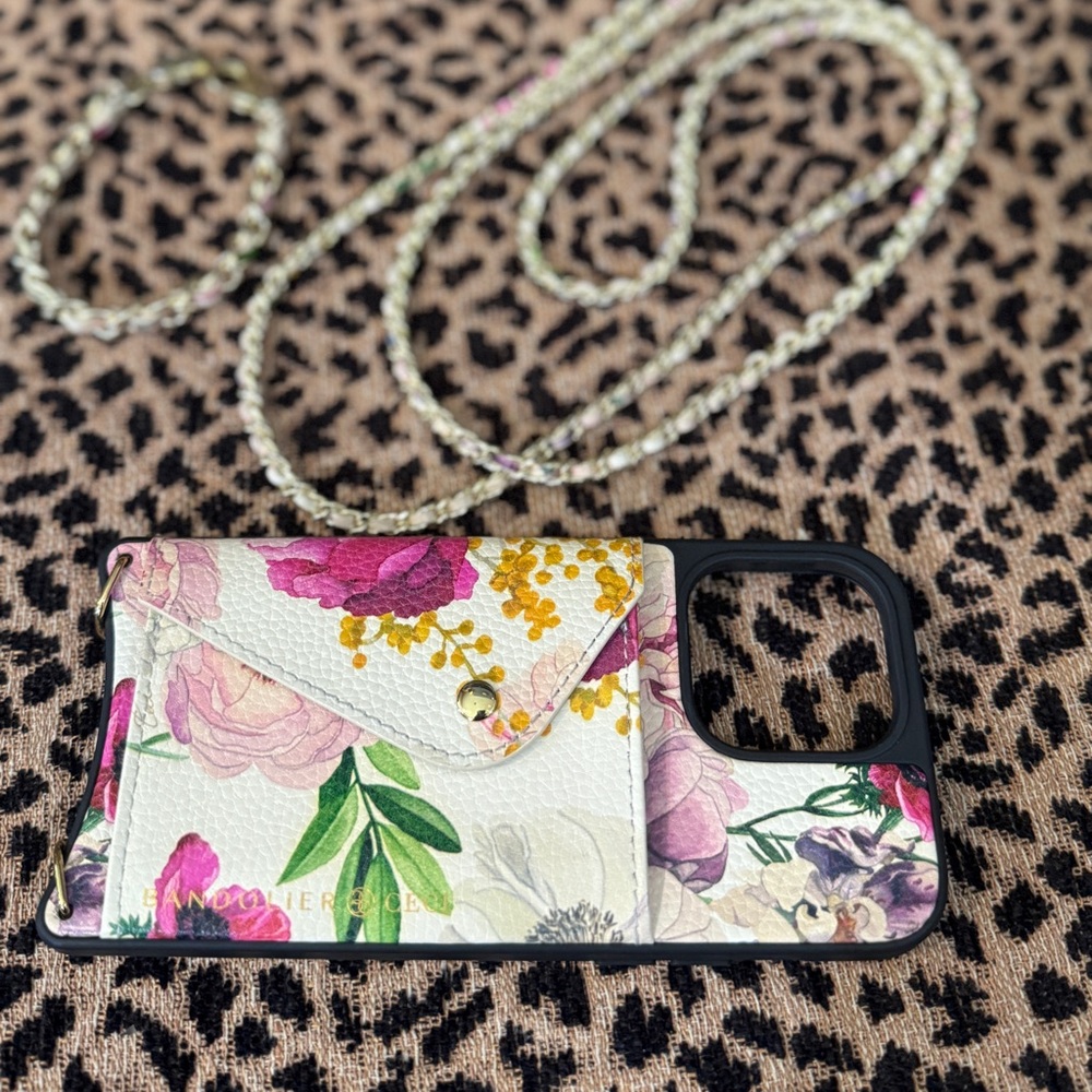 Bandolier iPhone 14 Pro Max Floral Phone Case with Chain